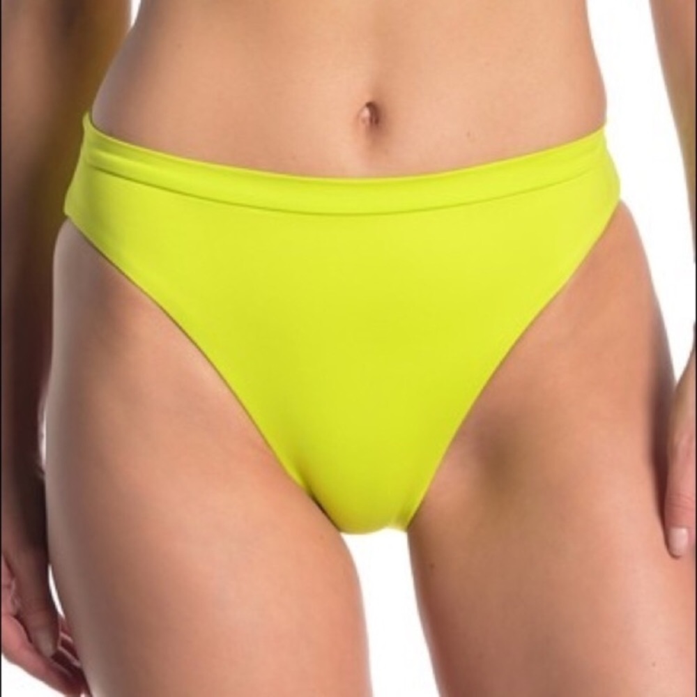 NWT | BECCA High Waist Bikini Bottoms in Limeade